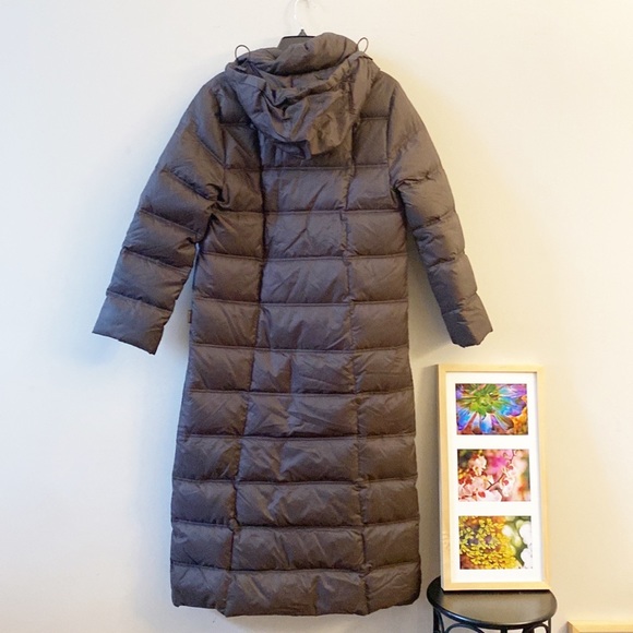 MONCLER | Dark Brown Down Filled Full length puffer winter coat women’s Small - Picture 2 of 11